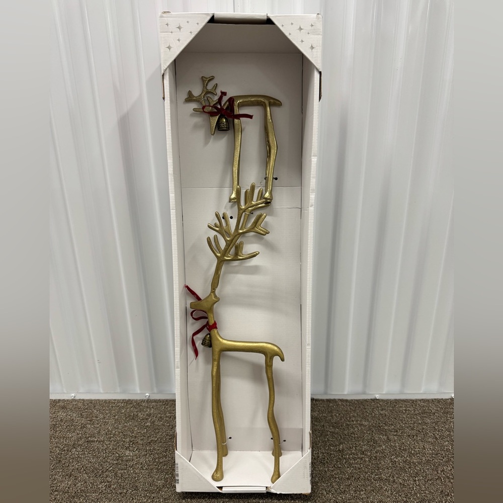 New in Box Aldi Gold Holiday Reindeer